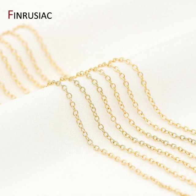 14k Real Gold Plated Chain For Jewelry Making 1.2mm 1.6mm 2.0mm